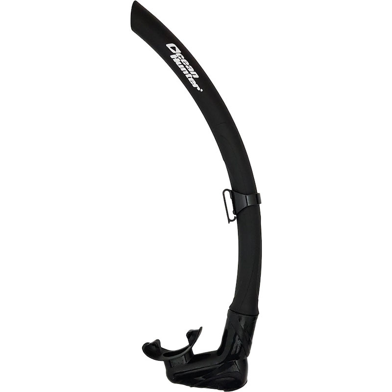 The Hyper Purge snorkel is streamlined to fit the shape of the diver’s head.