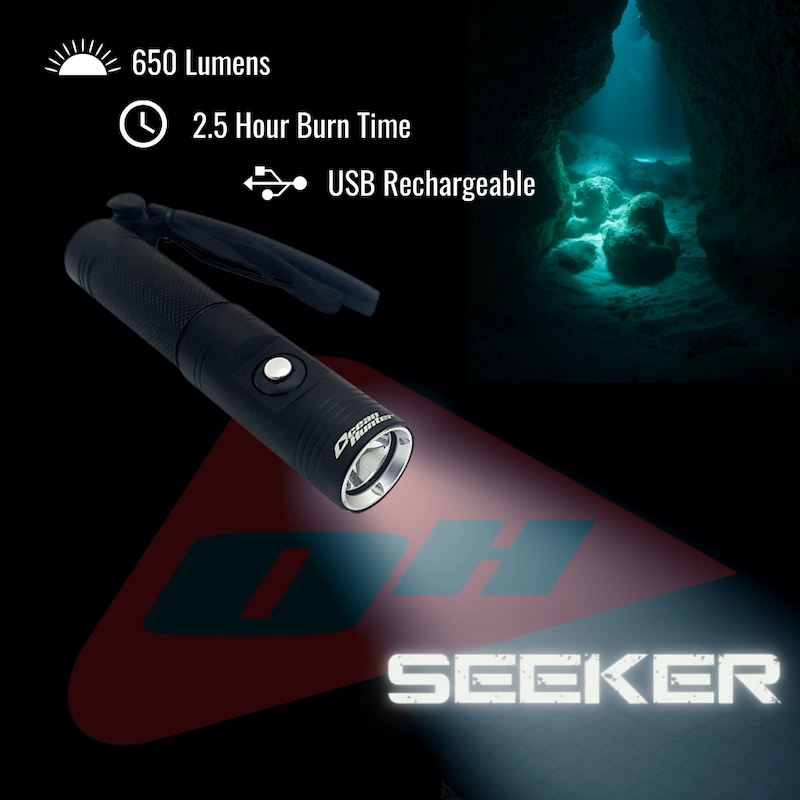 The purpose built Ocean Hunter Seeker Torch, is the perfect partner to help improve your success on Cray Diving missions.